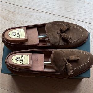 Drake's x Alden Men's Rich  Snuff Suede Tassel Loafers - size 9.5 US